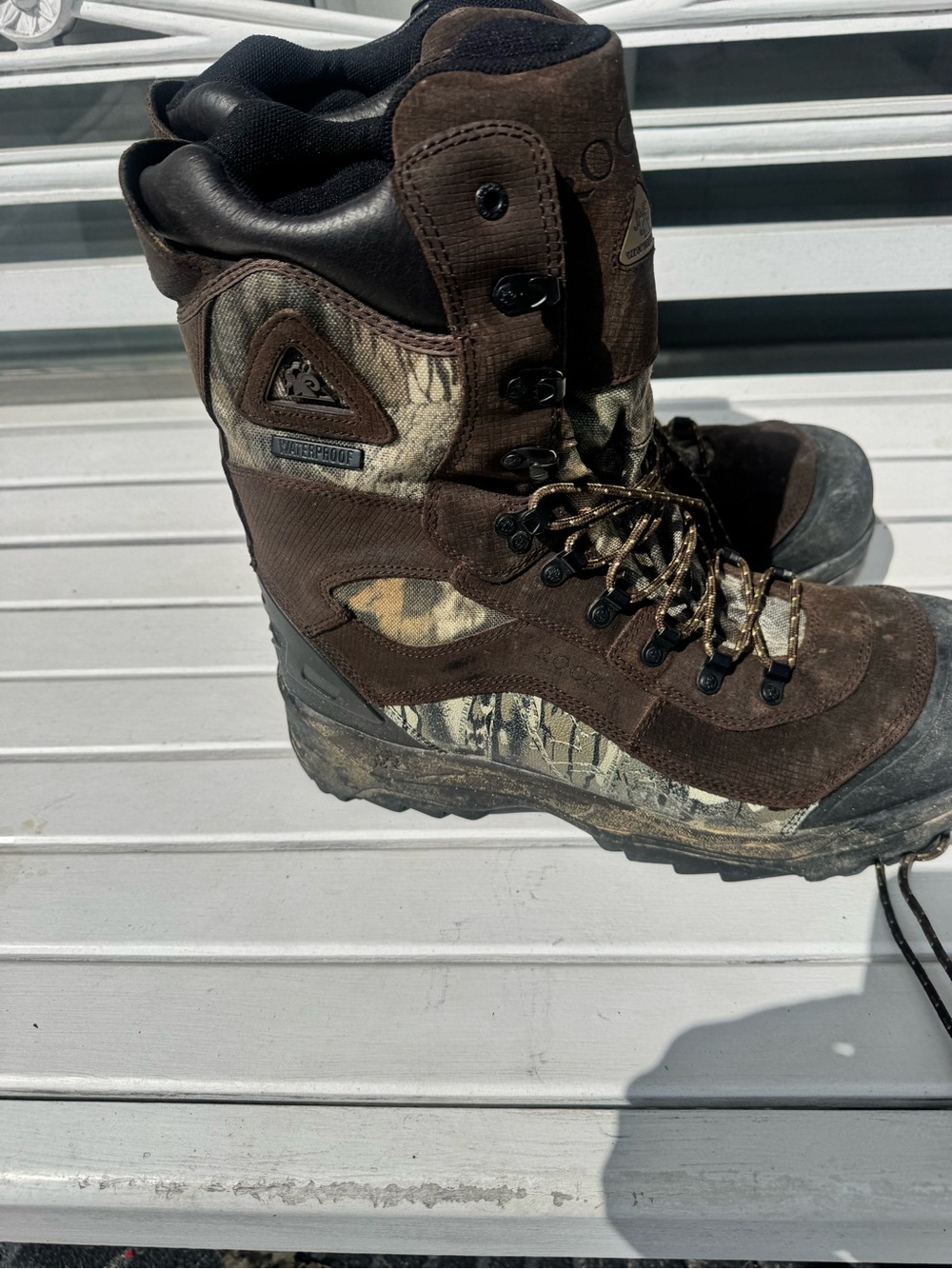 Rocky Men's Mossy Oak Break Up Camo Brown Hunting Boot - Picture 4 of 6